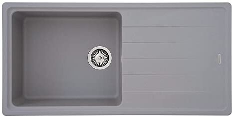 respekta lavello da cucina Columbia in granito color grigio / Lavello da incasso con 1 vasca, dimensioni 100 x 50 cm / Lavello adatto per mobili sottolavello da 60 cm di larghezza