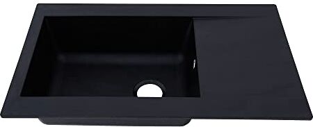 respekta Mineralite lavello lavello cucina da incasso Denver 86 x 50 cm Nero