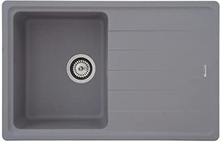 respekta lavello da cucina Columbia in granito color grigio / Lavello da incasso con 1 vasca, dimensioni 78 x 50 cm / Lavello adatto per mobili sottolavello da 45 cm di larghezza