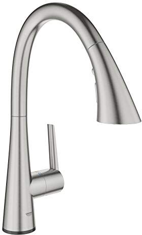 Grohe Zedra Touch Miscelatore Elettronico Monocomando per Lavello, DN15, Satinato, Spülbrause mit 3 Strahlarten