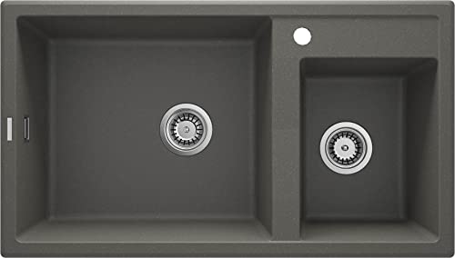 DEANTE ; Lavello da cucina in granito ERIDAN (); Color: antracite metallizzato