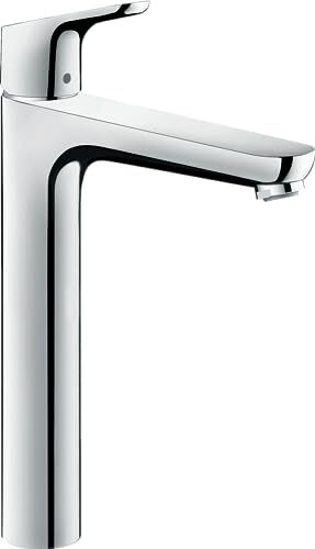 Hansgrohe Focus Rubinetto per lavabo senza scarico, Miscelatore lavabo risparmio idrico (EcoSmart) con altezza bocca 230 mm, cromo