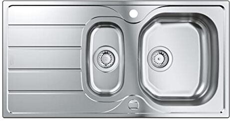 Grohe K200   1 vasca   Lavello da cucina- sopratop reversibile   foro incasso: 941 x 476 mm   include piletta automatica, sifone, set di installazione   Acciaio inox