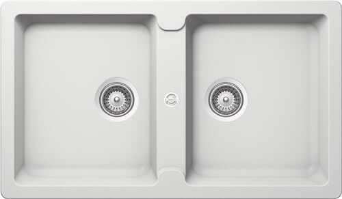 Schock Lavello Cucina Primus N200E 2 Vasche Uguali, Materiale Cristalite®, Colore New Alumina, 860x500mm