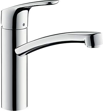 Hansgrohe Focus M41 Rubinetto da cucina (1 getto), Miscelatore cucina con altezza bocca 160 mm, Rubinetto monocomando con bocca girevole, cromo