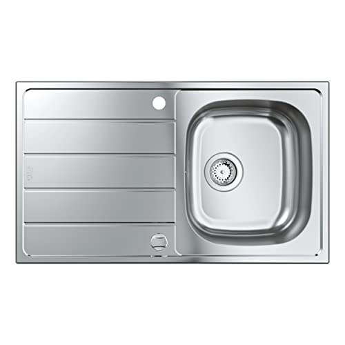 Grohe K200   1 vasca  Lavello da cucina sopratop reversibile   include: piletta automatica, sifone, set di installazione   Acciaio inox