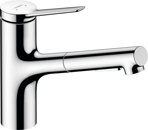 Hansgrohe Zesis M33 Miscelatore monocomando cucina 150, doccetta estraibile, 2 tipi di getto, sBox lite, Cromo,