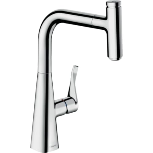 Hansgrohe Metris Select M71 Miscelatore cucina monocomando 240, bocca d'erogazione estraibile, 1 getto, cromo,