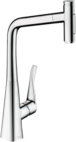 Hansgrohe Metris Select M71 Miscelatore monocomando da cucina 320, bocca estraibile, 2 tipi di getto, cromo,