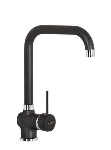 Schock Miscelatore Aquatime Monocomando con Canna a Ponte, Colore Nero Assoluto, h332mm