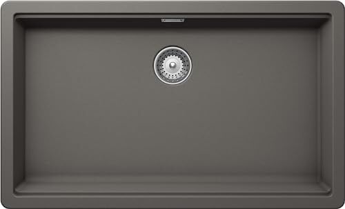 Schock Lavello Cucina Galaxy N100XLU 1 Vasca con Ganci Sottotop Inclusi,Materiale ®Cristadur, Silverstone, 730x430mm