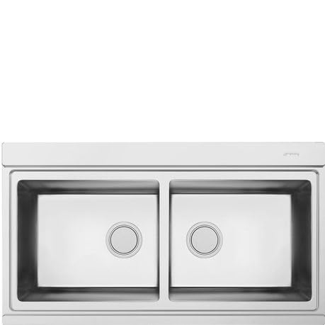 SMEG Lavello da cucina da incasso in acciaio inox   Collezione: MIRA   89,7 x 51 cm   Colore/Finitura: Inox