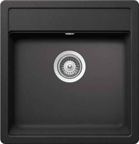 Schock Lavello Cucina Nemo N100S 1 Vasca Small, Materiale Cristalite®, Nero Assoluto, 490x510mm