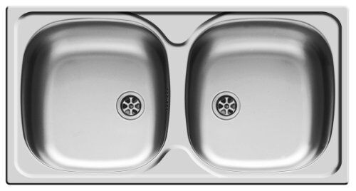 Pyramis E78, Lavabo da incasso acciaio INOX, liscio, 100125114