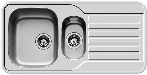 Pyramis SPACE MINI 1 1/2B 1D, Lavabo da incasso in acciaio INOX, lucido,