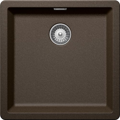 Schock Lavello Cucina Galaxy N100U 1 Vasca con Ganci Sottotop Inclusi,Materiale ®Cristadur, Bronze, 430x430mm