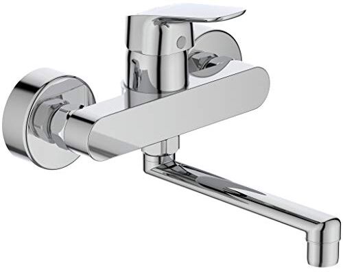 Ideal Standard Ceraflex Miscelatore monocomando a parete per lavello con bocca di erogazione 200mm orientabile, Cromo