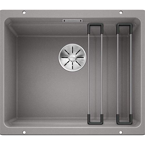 Blanco ETAGON 500-U  Lavello da Cucina Sotto-Top per Basi di Lavello con Larghezza di 60 cm, SILGRANIT, Grigio