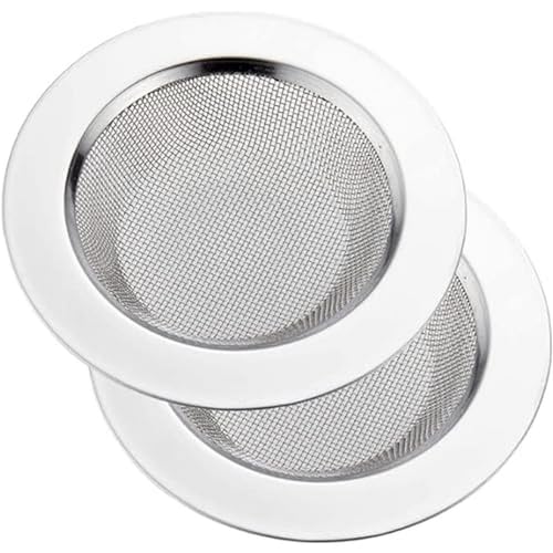 Generic Colini per lavello da cucina, 2 colini per lavello da cucina, colino di scarico in acciaio inox con ampio bordo largo con coperchio, in acciaio inox