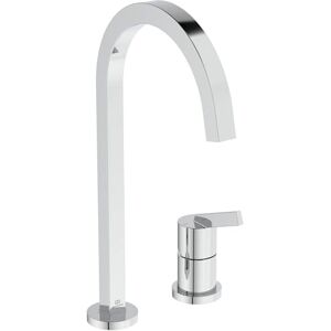 Ideal Standard – Gusto Miscelatore cucina a 2 fori, Bocca alta squadrata, con cartuccia FirmaFlow, bocca girevole a 360°, Collegamento a vite dal basso, Cromato Ideal Standard – Gusto Miscelatore cucina a 2 fori, Bocca alta squadrata, con cartuccia FirmaFlow, bocca girevole a 360°, Collegamento a vite dal basso, Cromato