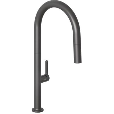 Kludi Rubinetto cucina Aurea (nero opaco) Girevole a 360 gradi Miscelatore monocomando per lavello con tubo estraibile e doccetta con pulsante di commutazione, 2 modalità, rubinetto cucina Kludi Rubinetto cucina Aurea (nero opaco) Girevole a 360 gradi Miscelatore monocomando per lavello con tubo estraibile e doccetta con pulsante di commutazione, 2 modalità, rubinetto cucina