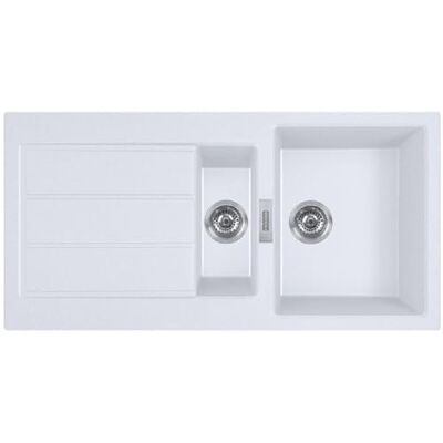 Franke Sirius 2 S2D 651 lavello in plastica bianco ad una vasca e mezza 1,5 con scolapiatti montaggio sopra il piano 100x50 Franke Sirius 2 S2D 651 lavello in plastica bianco ad una vasca e mezza 1,5 con scolapiatti montaggio sopra il piano 100x50