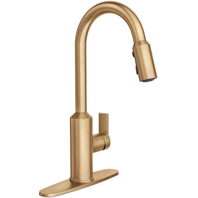 Moen Meena Rubinetto da cucina a una maniglia con spruzzatore estraibile, ad arco alto, con sistema Reflex e collegamento rapido Duralock, oro bronzato, Moen Meena Rubinetto da cucina a una maniglia con spruzzatore estraibile, ad arco alto, con sistema Reflex e collegamento rapido Duralock, oro bronzato,