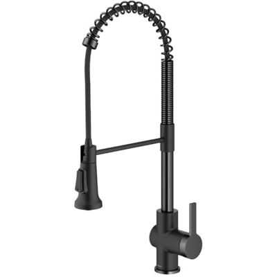 Kraus Britt Commercial Style Rubinetto da cucina a leva singola, in acciaio inox nero opaco, senza macchie, colore: Nero Kraus Britt Commercial Style Rubinetto da cucina a leva singola, in acciaio inox nero opaco, senza macchie, colore: Nero