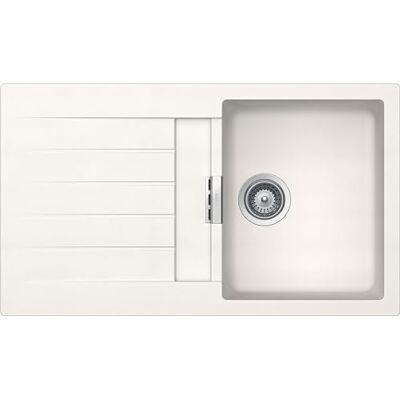 Schock Lavello Cucina Signus D100 1 Vasca con Gocciolatoio, Vasca Reversibile, Materiale Cristadur®, Bianco Puro, 860x500mm Schock Lavello Cucina Signus D100 1 Vasca con Gocciolatoio, Vasca Reversibile, Materiale Cristadur®, Bianco Puro, 860x500mm