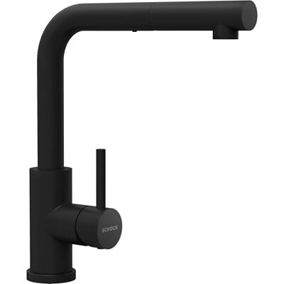 Schock Miscelatore Cucina KANTUS Con Doccia Estraibile, Rubinetto Monocomando Canna Alta, Saving 90°, Rotazione canna 360°, Acciao Inox 304 Massiccio smaltato Nero Opaco, Abbinabile ai lavelli Schock Miscelatore Cucina KANTUS Con Doccia Estraibile, Rubinetto Monocomando Canna Alta, Saving 90°, Rotazione canna 360°, Acciao Inox 304 Massiccio smaltato Nero Opaco, Abbinabile ai lavelli