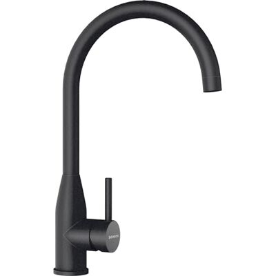 Schock Miscelatore Kavus con Canna Alta Curvata con Comando Integrato, Acciaio Inox Finitura Nero, h380mm Schock Miscelatore Kavus con Canna Alta Curvata con Comando Integrato, Acciaio Inox Finitura Nero, h380mm