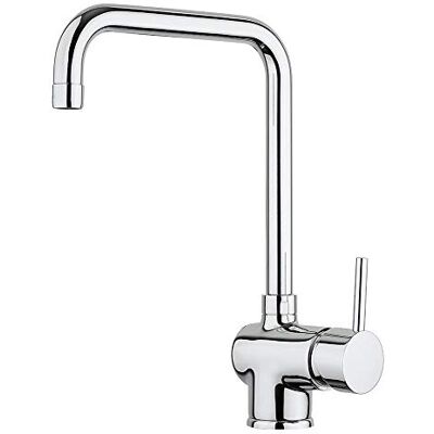 Paini – Rubinetto Miscelatore Monocomando Cucina, Lavello, Cromato, Leva laterale con bocca alta orientabile, Canna ad angolo, Design moderno interamente prodotto e lavorato in Italia Paini – Rubinetto Miscelatore Monocomando Cucina, Lavello, Cromato, Leva laterale con bocca alta orientabile, Canna ad angolo, Design moderno interamente prodotto e lavorato in Italia