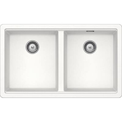 Schock Lavello Cucina 'BROOKLYN N200U Bianco Assoluto,732x438, Interno Vasche 694X400, Lavello 2 Vasca Cristalite, Abbinabile con Miscelatori, Piani Cottura e Forni, Bordo Funzionale per Accessori Schock Lavello Cucina 'BROOKLYN N200U Bianco Assoluto,732x438, Interno Vasche 694X400, Lavello 2 Vasca Cristalite, Abbinabile con Miscelatori, Piani Cottura e Forni, Bordo Funzionale per Accessori