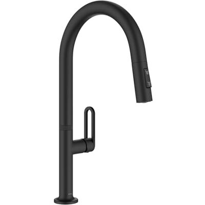 Kraus Vetra Rubinetto da cucina a 2 funzioni, monocomando, estraibile, colore: Nero opaco Kraus Vetra Rubinetto da cucina a 2 funzioni, monocomando, estraibile, colore: Nero opaco