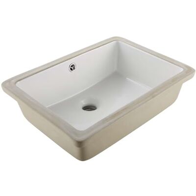 VEVOR Lavandino Sottopiano Lavabo per Bagno 470 x 355 mm, Lavello Rettangolare in Ceramica con Foro di Troppopieno, Lavabo da Bagno Sottotop, Foro Scarico 45 mm Apertura Troppopieno 22mm, Bianco VEVOR Lavandino Sottopiano Lavabo per Bagno 470 x 355 mm, Lavello Rettangolare in Ceramica con Foro di Troppopieno, Lavabo da Bagno Sottotop, Foro Scarico 45 mm Apertura Troppopieno 22mm, Bianco