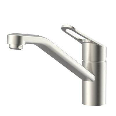 Lenz Mila Rubinetto da cucina in acciaio inox, altezza comoda e orientabile a 180°, con fissaggio rapido, superficie anti-impronte, ugello miscelatore di marca e cartuccia in ceramica Lenz Mila Rubinetto da cucina in acciaio inox, altezza comoda e orientabile a 180°, con fissaggio rapido, superficie anti-impronte, ugello miscelatore di marca e cartuccia in ceramica