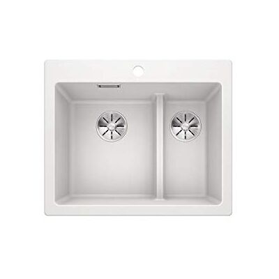 Blanco PLEON 6 Split Lavello in granito bianco Montaggio superiore bacino principale sinistro per armadi di 60 cm di larghezza concetto split: ponte abbassato senza funzionamento di Blanco PLEON 6 Split Lavello in granito bianco Montaggio superiore bacino principale sinistro per armadi di 60 cm di larghezza concetto split: ponte abbassato senza funzionamento di