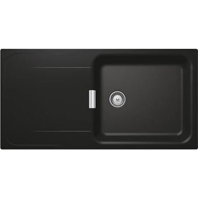 Schock Lavello Cucina Wembley D100L Linea Green, 1 Vasca Large con Gocciolatoio, Vasca Reversibile, Materiale ®Cristadur, NIGHT Nero Opaco, 1000x510mm Schock Lavello Cucina Wembley D100L Linea Green, 1 Vasca Large con Gocciolatoio, Vasca Reversibile, Materiale ®Cristadur, NIGHT Nero Opaco, 1000x510mm