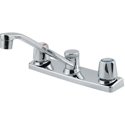 PFISTER Price Pfirst Rubinetto da cucina con manico in acrilico, 3 fori, senza piombo, cromato lucido, 1.75 GALLONS PER MINUTE PFISTER Price Pfirst Rubinetto da cucina con manico in acrilico, 3 fori, senza piombo, cromato lucido, 1.75 GALLONS PER MINUTE