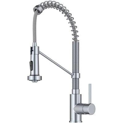 Kraus KPF-1610SSMB Bolden Single Handle Commercial Kitchen Faucet with Dual Function Pull-Down Sprayhead, Stainless Steel/Matte Black Kraus KPF-1610SSMB Bolden Single Handle Commercial Kitchen Faucet with Dual Function Pull-Down Sprayhead, Stainless Steel/Matte Black