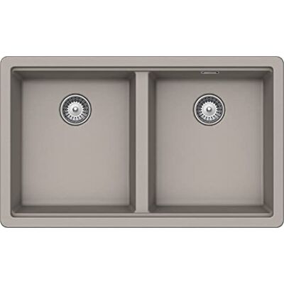 Schock Lavello Cucina 'BROOKLYN N200U Grigio Tortora,732x438, Interno Vasche 694X400, Lavello 2 Vasca Cristalite, Abbinabile con Miscelatori, Piani Cottura e Forni, Bordo Funzionale per Accessori Schock Lavello Cucina 'BROOKLYN N200U Grigio Tortora,732x438, Interno Vasche 694X400, Lavello 2 Vasca Cristalite, Abbinabile con Miscelatori, Piani Cottura e Forni, Bordo Funzionale per Accessori