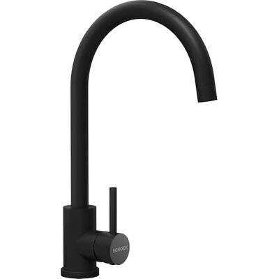 Schock Miscelatore Cucina PRIMA, Rubinetto Monocomando Canna Alta Curvata, Saving 90°, Rotazione canna 360°, Acciao Inox 304 Massiccio smaltato Nero Opaco, Abbinabile ai lavelli. Schock Miscelatore Cucina PRIMA, Rubinetto Monocomando Canna Alta Curvata, Saving 90°, Rotazione canna 360°, Acciao Inox 304 Massiccio smaltato Nero Opaco, Abbinabile ai lavelli.