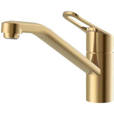 Lenz Mila Rubinetto da cucina dorato, altezza comoda e orientabile a 180°, con fissaggio rapido, superficie anti-impronte, ugello miscelatore di marca e cartuccia in ceramica Lenz Mila Rubinetto da cucina dorato, altezza comoda e orientabile a 180°, con fissaggio rapido, superficie anti-impronte, ugello miscelatore di marca e cartuccia in ceramica