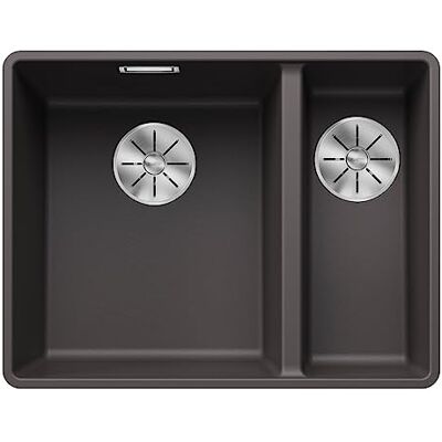 Blanco SUBLINE 340/160-F – Lavello da cucina filo-top doppio per basi di lavello con larghezza di 60 cm – SILGRANIT – Grigio – Blanco SUBLINE 340/160-F – Lavello da cucina filo-top doppio per basi di lavello con larghezza di 60 cm – SILGRANIT – Grigio –