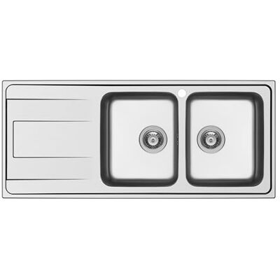 Schock Lavello Cucina Wave D200 2 Vasche con Gocciolatoio, Vasche Destre, Lavello in Acciaio Inox con Guarnizione Preinstallata, 1160x500mm Schock Lavello Cucina Wave D200 2 Vasche con Gocciolatoio, Vasche Destre, Lavello in Acciaio Inox con Guarnizione Preinstallata, 1160x500mm