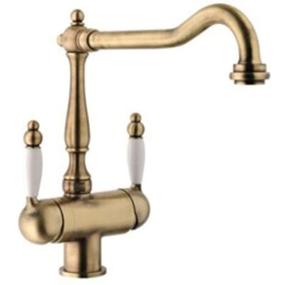 Schock Miscelatore Cucina AQUAPURA STYLE Tre Vie Per Acqua Filtrata Con Canna Interna Separata, Saving Apertura 90°, Ottone Bronzato, Abbinabile ai lavelli, Made In Italy. Schock Miscelatore Cucina AQUAPURA STYLE Tre Vie Per Acqua Filtrata Con Canna Interna Separata, Saving Apertura 90°, Ottone Bronzato, Abbinabile ai lavelli, Made In Italy.
