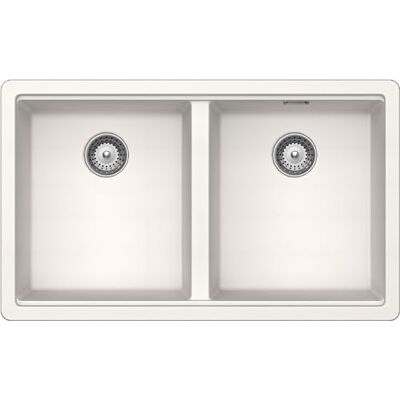 Schock Lavello Cucina Galaxy N200 2 Vasche con Bordo Funzionale per Accessori, Materiale ®Cristadur, Bianco Puro, 750x456mm Schock Lavello Cucina Galaxy N200 2 Vasche con Bordo Funzionale per Accessori, Materiale ®Cristadur, Bianco Puro, 750x456mm