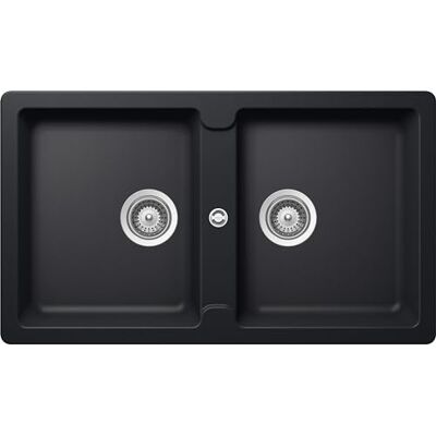 Schock Lavello Cucina Toledo N200 2 Vasche, Materiale ®Cristadur, Nero Puro, 860x500mm Schock Lavello Cucina Toledo N200 2 Vasche, Materiale ®Cristadur, Nero Puro, 860x500mm