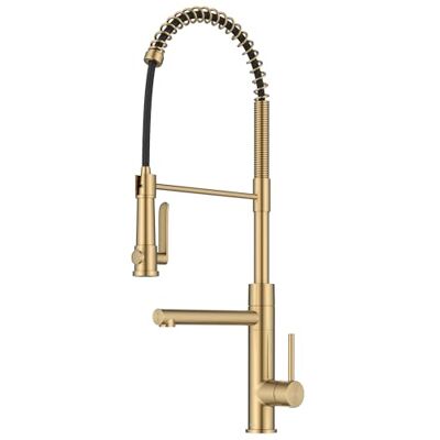 Kraus Artec Pro Commercial Style Rubinetto da cucina a 22 funzioni, monocomando, estraibile, con riempitore, in ottone spazzolato senza macchie Kraus Artec Pro Commercial Style Rubinetto da cucina a 22 funzioni, monocomando, estraibile, con riempitore, in ottone spazzolato senza macchie