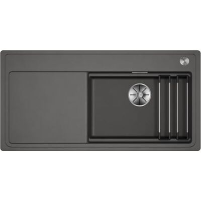 Blanco Etagon XL 6S-F Lavello in granito in silgranito, grigio vulcanico, tipo di montaggio: a filo per mobili da 60 cm di larghezza, con guide ETAGON versatili, 98,8 x 49,8 x 20,2 cm Blanco Etagon XL 6S-F Lavello in granito in silgranito, grigio vulcanico, tipo di montaggio: a filo per mobili da 60 cm di larghezza, con guide ETAGON versatili, 98,8 x 49,8 x 20,2 cm